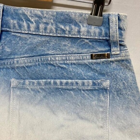 Kancan Women's 7/27 Jean Shorts Blue White Distressed High Rise Ombré Denim NWT - Picture 4 of 13